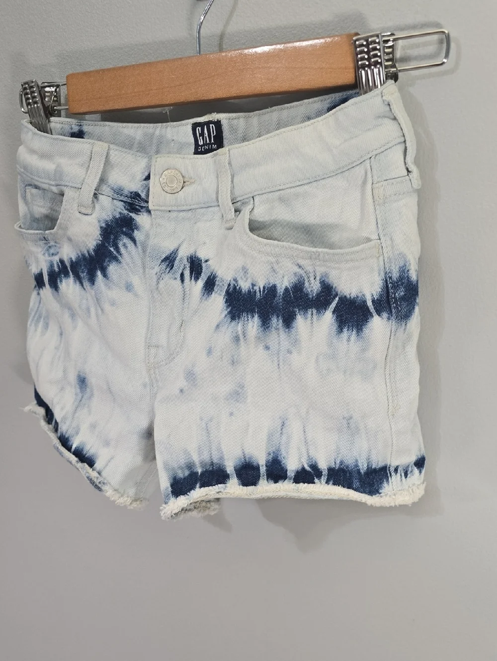 GAP Jean Shorts Girls Size Two-tone Tie Dye Tie-dye Tiedye Frayed-hem
